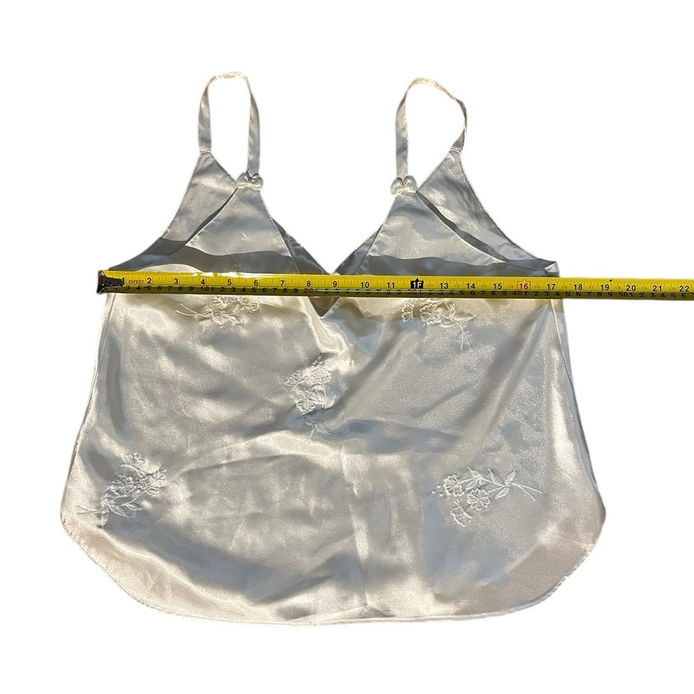 White Satin Camisole and Shorts Pajama Set - Picture 6 of 9